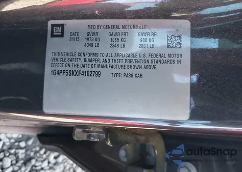 2015 Buick Verano from USA, damaged, VIN 1G4PP5SKXF4162799